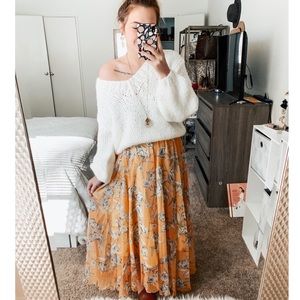 Yellow Floral Maxi Skirt